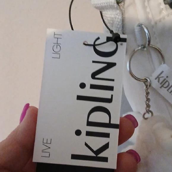 Kipling White Crossbody with Plush Monkey Charm - Picture 2 of 3